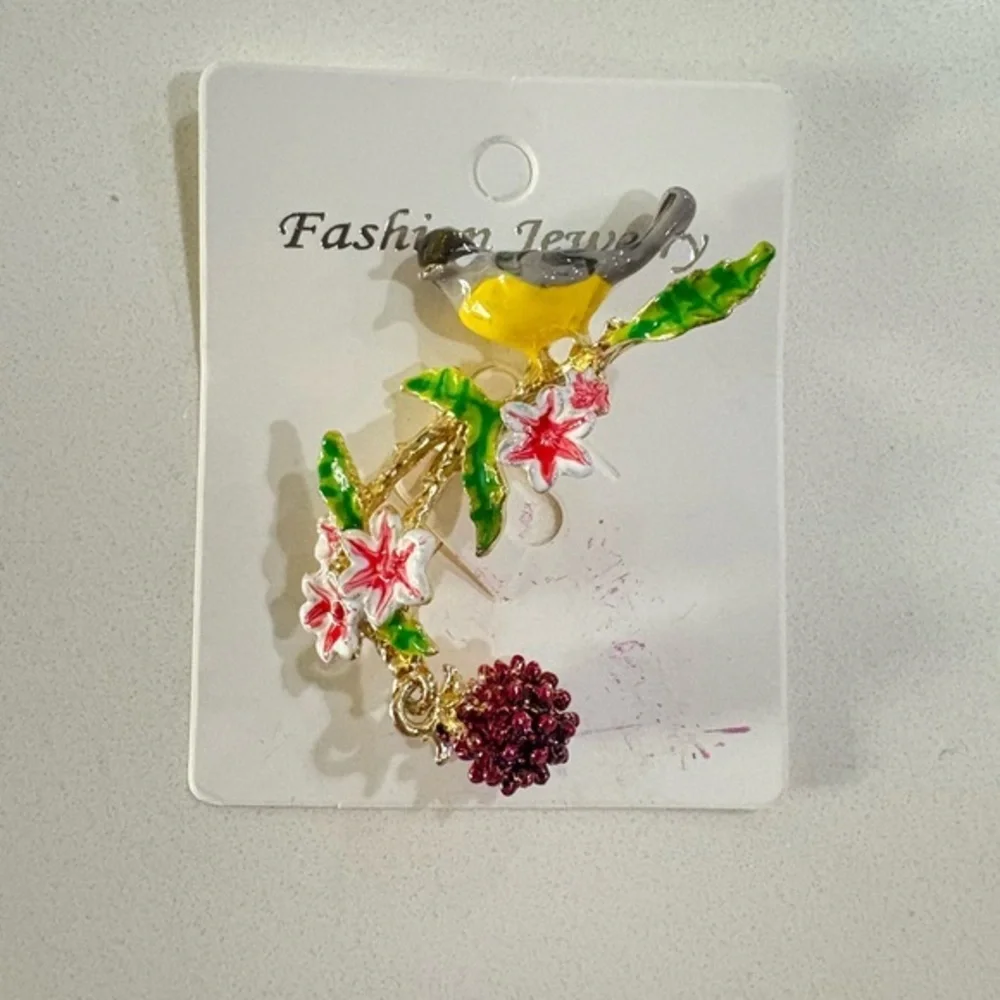 Ash enamel brooch
